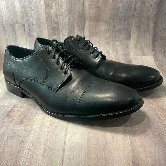 Cole Haan Black Leather Benton Cap Toe Oxford II Dress Shoes C24121 sz: US 11 M - Picture 1 of 13